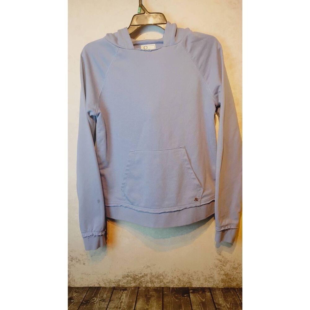 Ampersand avenue pullover hoodie. Grunge cut neckline. Full cotton lavender.